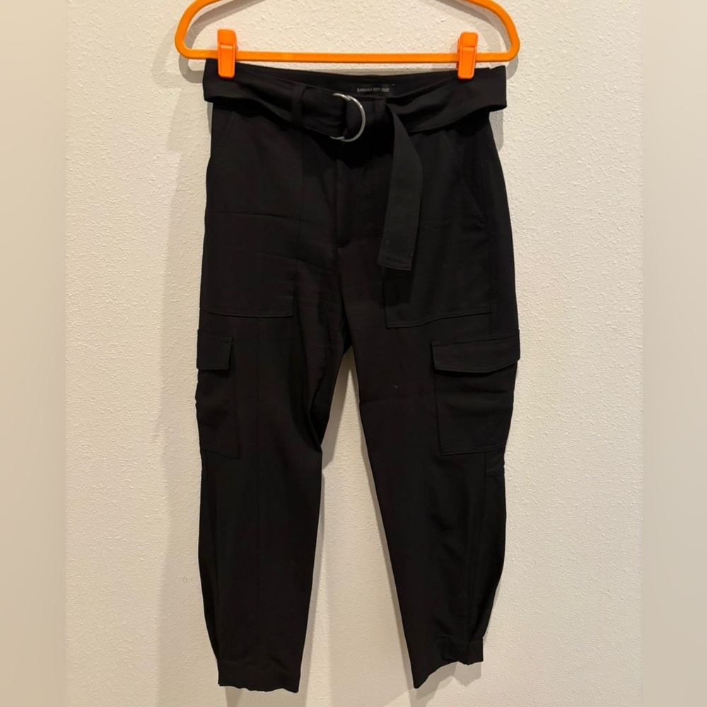 Banana Republic Black Trousers with Silver Buckle